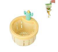 Cactus Kitchen Sink Drain Strainer, Kitchen Sink Stopper, 4.4 inch/11.2cm Anti-Clogging Sink Strainer Basket Filter, Push-to-turn Automatic Dump Kitchen Sink Draining Filter Net (Yellow)