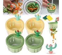 Cactus Kitchen Sink Drain Strainer, Press Automatic Dumping Basket, Kitchen Waste Collector Filter, Self-Cleaning Kitchen Sink Strainer, Multifunctional Cactus Sink Draining Basket Filter Net (4pcs)