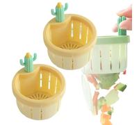 Cactus Kitchen Sink Drain Strainer,Push-Button Garbage Strainer Basket, 2026 Upgrade Multifunctional Fun Kitchen Accessory (2Yellow)