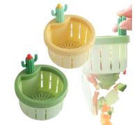 Cactus Kitchen Sink Drain Strainer,Push-Button Garbage Strainer Basket, 2026 Upgrade Multifunctional Fun Kitchen Accessory (Green+Yellow)