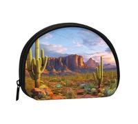 Cactus Landscape Coin Purse Personalized Coin Bag for Women Men Change Purse Small Wallets with Zipper Mini Shell Coin Pouch Outdoor Shopping Change Storage Bag Handbags Gifts