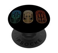Cactus Line Collective - Retro Desert Minimalist Design PopSockets Adhesive PopGrip