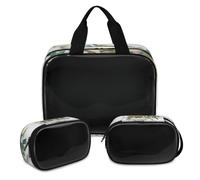 Cactus Llama Alpaca Makeup Bag for Women Men, Translucent Cosmetic Bag Wash Pouch Shower Bag 3 Pcs Travel Toiletry Toiletries Cosmetic Organizer