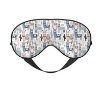 Cactus Llama Alpaca Print Soft Eye Cover for Women Men Night Sleep Travel Nap
