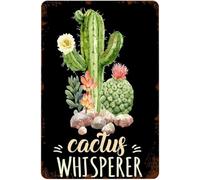 Cactus Metal Tin Sign Whisperer Cactus Flower Lover Cactus Keeper Cactus Women's Floral Vintage Novelty Bedroom Living Room Home Office Wall Art Decor Gift For Women Men 12x16 Inch Plaque Tin Sign