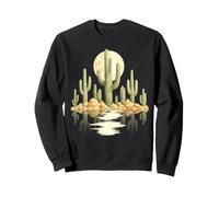 Cactus Moonlight Landscape Southwest Nature Botanical Sweatshirt