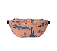 Cactus on Desert Blooming Succulents Flower Crossbody Sling Chest Bag Small Shoulder Satchel Daypack for Commuting and Outdoor Activities