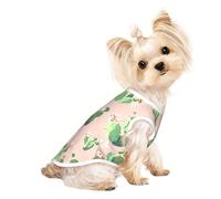 Cactus Pattern Print Lightweight Dog Vest, Cat Sleeveless Shirt, Breathable Mesh Design for Summer Walking and Play