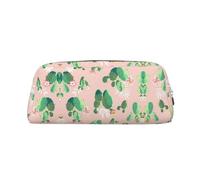 Cactus Pattern Printing Leather Pencil Pouch Pen Case Elegant and Practical Bag for Students Perfect for Office School