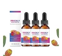 Cactus Pear Seed Oil, Organic Cold Pressed, Natural Ingredients, Firming, Anti-Ageing, Against Wrinkles and Dark Circles, Fig Cactus Face Oil for Face, Body, Hair, Skin Oil, Moisturising (3 Pieces)