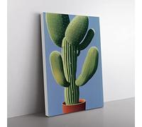 Cactus Plant Canvas Wall Art Print Ready to Hang, Framed Picture for Living Room Bedroom Home Office Décor, 60x40 cm (24x16 Inch)