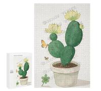 Cactus Plant, Watercolor Cacti Puzzles - Premium 1000 Piece Jigsaw Puzzle for Adults, Wooden