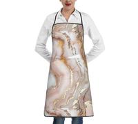 Cactus Print Kitchen Aprons Waitress Cooking Baking Gardening For Women Men With Pockets Apron, Rose Gold Marble, One Size