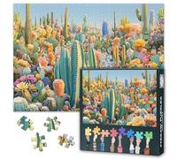 Cactus Puzzles for Adults - Challenging Jigsaw Puzzles for Adults, Flowering Cacti Puzzle Difficult (27.5"x19.7"), Family Game Night Activity & Modern Home Wall Decor Gift Desert Flora Theme
