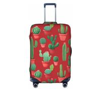 Cactus Red Print Decorative Travel Luggage Cover Concealed Zipper Suitcases Anti Scratch Dustproof, White, X-Large