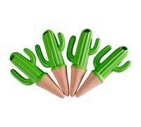 Cactus Shaped Ceramic Automatic Watering Stakes Reusable Self Watering System for Indoor and Outdoor Potted (Green, 16.7x7.6cm)