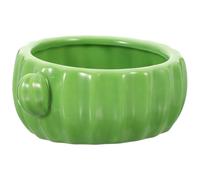 Cactus Shaped Ceramic Hamster Bowl for Small PET Feeding | Chew-resistant Smooth Surface, Light Green, Chinchilla and Mouse Enclosure Use