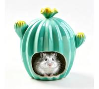 Cactus-Shaped Ceramic Hamster Hideout, Summer Cooling Pet Cave, All-Season Easy-Clean Habitat Decor, For Dwarf, Gerbil, Mice, Guinea Pig(S)