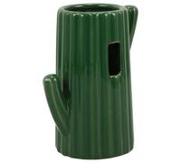 Cactus Shaped Hamster Water Bottle with Stand for Small Rodents | Ceramic and Plastic Construction, Vertical Design with Rolling Ball Nozzle, Green for Desktop Play Areas