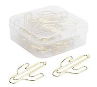 Cactus Shaped Paper Clips, 20PCS Mini Cute Gold Bookmarks for Planners, School Office Supplies for Teachers Students Decor, Durable Metal Clips for Organizing Documents Notebooks