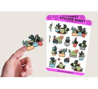 Cactus Sticker, Waterproof Vinyl Cactus Sticker Packs for Laptop, Notebook, Journals and Hydro Flask, Cactus Sticker, Cute Aesthetic Cacti