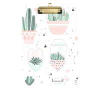 Cactus & Succulent Pattern clipboard Closes Waterproof for Nurses Home Contractor Size 9 x 12