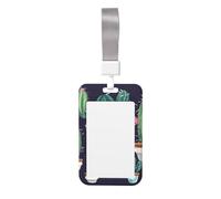 Cactus Succulent Plant ID Badge Holders with Lanyard Vertical Plastic Card Case with Clear Window Waterproof ID Card Protector Work Badge Sleeve for Nurses Teachers Office