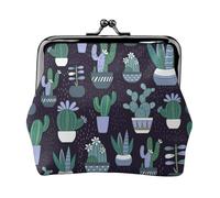 Cactus Succulent plant Print Practicality Coin Purse Cute Mini Coin Pouch for Women (4.52 x 4.13in) Exquisite, Black, One Size