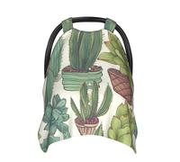 Cactus Succulents Baby Car Seat Canopy Cover, Multi Use Breathable Nursing Breastfeeding Covers for Mom Soft Stroller Sun Shade Newborn Shower Gift
