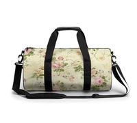 Cactus Succulents Gym Bag Small Travel Duffle Bag with Compartment Carry On Weekender Bag for Women Men, Small Cream Flowers, 17.7in/9in/9in