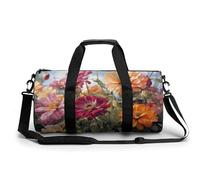 Cactus Succulents Gym Bag Small Travel Duffle Bag with Compartment Carry On Weekender Bag for Women Men, Colorful Spring Summer Flower, 17.7in/9in/9in
