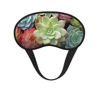 Cactus Succulents Sleep Mask for Side Sleeper, Blackout Sleep Eye Mask Comfortable Blindfold Eyeshade Soft Breathable Sleeping Mask with Elastic Strap Silk Eye Covers for Travel