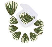 Cactus Tropical Plant Print Guitar Picks 12 Pack Guitar Plectrums with Storage Box Bass Picks For Acoustic Guitar Bass Electric Ukulele Includes 0.46mm, 0.71mm, 0.96mm