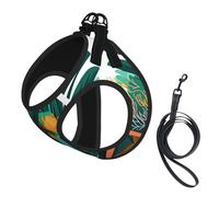 Cactus Tropical Plant Print Pet Supplies Adjustable Step-In Flex Breathable Mesh Dog Harness For Small Medium Dogs, S-L