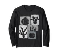 Cactus Vintage Collage Succulent Lover Gardener Long Sleeve T-Shirt