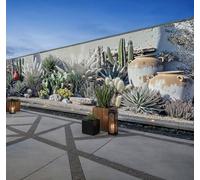 Cactus Wall Elegant Mural Curtain - Desert Garden Wall Art, Outdoor Fence Panel, Decorative Tapestry, Southwestern Home Decor, Succulent Design, Modern Garden Backdrop, Panoramic Landscape Art