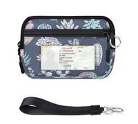 Cactus Wallet for Women Men Kids Girls Boys Tropical Succulent Cactus Purses Mini Zip Card Case with ID Window Lightweight Portable Small Coin Card Organizer Bag