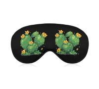 Cactus with Yellow Desert Flower Sleep Mask Soft Eye Mask Eye Cover Eyeshade Blindfold with Adjustable Strap