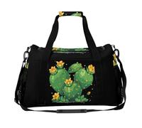 Cactus with Yellow Desert Flower Travel Duffle Bag Print Luggage Overnight Weekend Bags Shoulder Handbag for Women Men