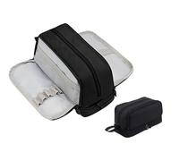 CACUINA Black Pencil Case with 4 Compartments - Large Volume for School and Office as a Pencil Case Boys Pencil Case Black Pencil Case Large Pencil Case Boys Pencil Case