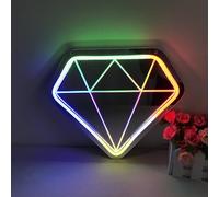 CACUINA Diamond Neon Sign Shining Led Neon Sign Shop Decoration Colorful LED Neon Sign Bluetooth Wireless Adjustment Neon Sign For Shop,Bar,Room,Home,Office Decoration