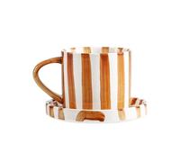 CACXKEP Espresso Cups Ceramic Coffee Mug Series European Striped Dot Coffee Cup And Saucer Mug Cake Plate Afternoon Tea Set Tea Cup And Saucer,B