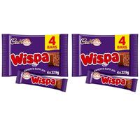 Cad Dairy Milk Bars Multipack Wispa, Caramel, Picnic, Boost, Flake, Fudge, Twirl, Starbar, Milk Chocolate Perfect for Sharing for Christmas & New Year (x2, Wispa Bar 4 Pack)