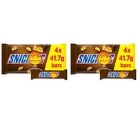 Cad Dairy Milk Bars Multipack Wispa, Caramel, Picnic, Boost, Flake, Fudge, Twirl, Starbar, Milk Chocolate Perfect for Sharing for Christmas & New Year (x2, Snicker Bar 4 Pack)