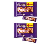 Cad Dairy Milk Bars Multipack Wispa, Caramel, Picnic, Boost, Flake, Fudge, Twirl, Starbar, Milk Chocolate Perfect for Sharing for Christmas & New Year (x2, Picnic Bar 4 Pack)