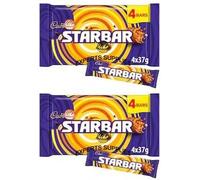 Cad Dairy Milk Bars Multipack Wispa, Caramel, Picnic, Boost, Flake, Fudge, Twirl, Starbar, Milk Chocolate Perfect for Sharing for Christmas & New Year (x2, StarBar Bar 4 Pack)