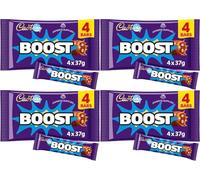 Cad Dairy Milk Bars Multipack Wispa, Caramel, Picnic, Boost, Flake, Fudge, Twirl, Starbar, Milk Chocolate Perfect for Sharing for Christmas & New Year (x4, Boost Bar 4 Pack)