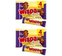 Cad Dairy Milk Bars Multipack Wispa, Caramel, Picnic, Boost, Flake, Fudge, Twirl, Starbar, Milk Chocolate Perfect for Sharing for Christmas & New Year (x2, Wispa Gold Bar 4 Pack)