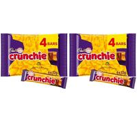Cad Dairy Milk Bars Multipack Wispa, Caramel, Picnic, Boost, Flake, Fudge, Twirl, Starbar, Milk Chocolate Perfect for Sharing for Christmas & New Year (x2, Crunchie Bar 4 Pack)
