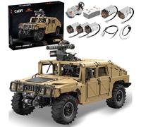 CaDA Master Technik C61036W Hanma H1 Clamp Blocks, 1:8 Authorized Armored Off-Road Vehicle Model with 5 Engine, 3935 Pieces Remote Control Car Building Blocks for Adults